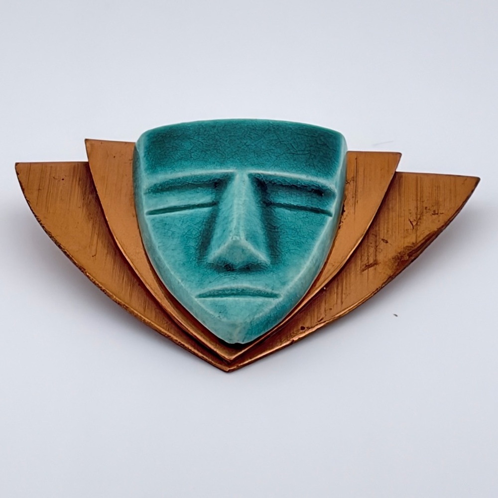 Vintage ELZAC Victim Of Fashion Mask Brooch